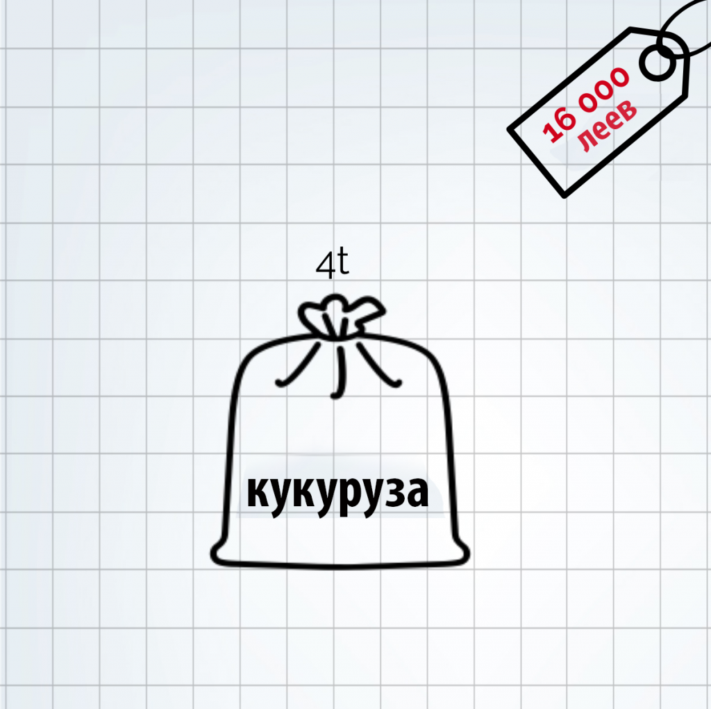 4 тонны кукурузы - 16 000 леев