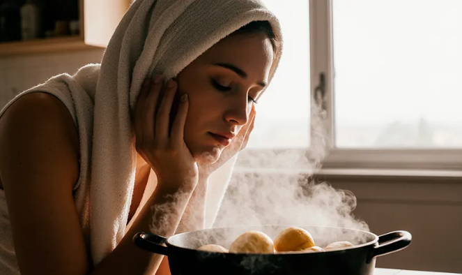 дышать над картошкой