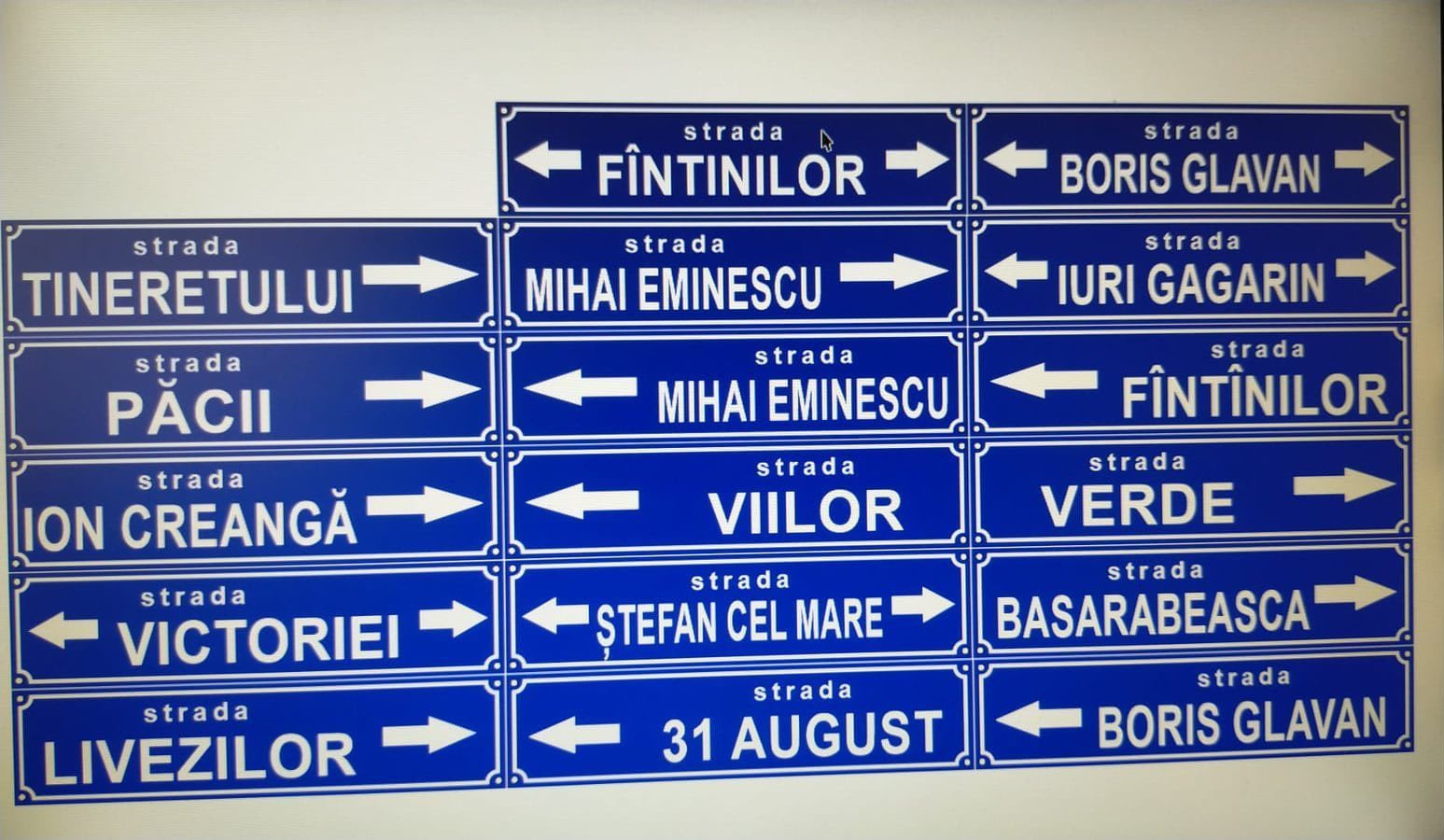 placute cu denumirea strazilor